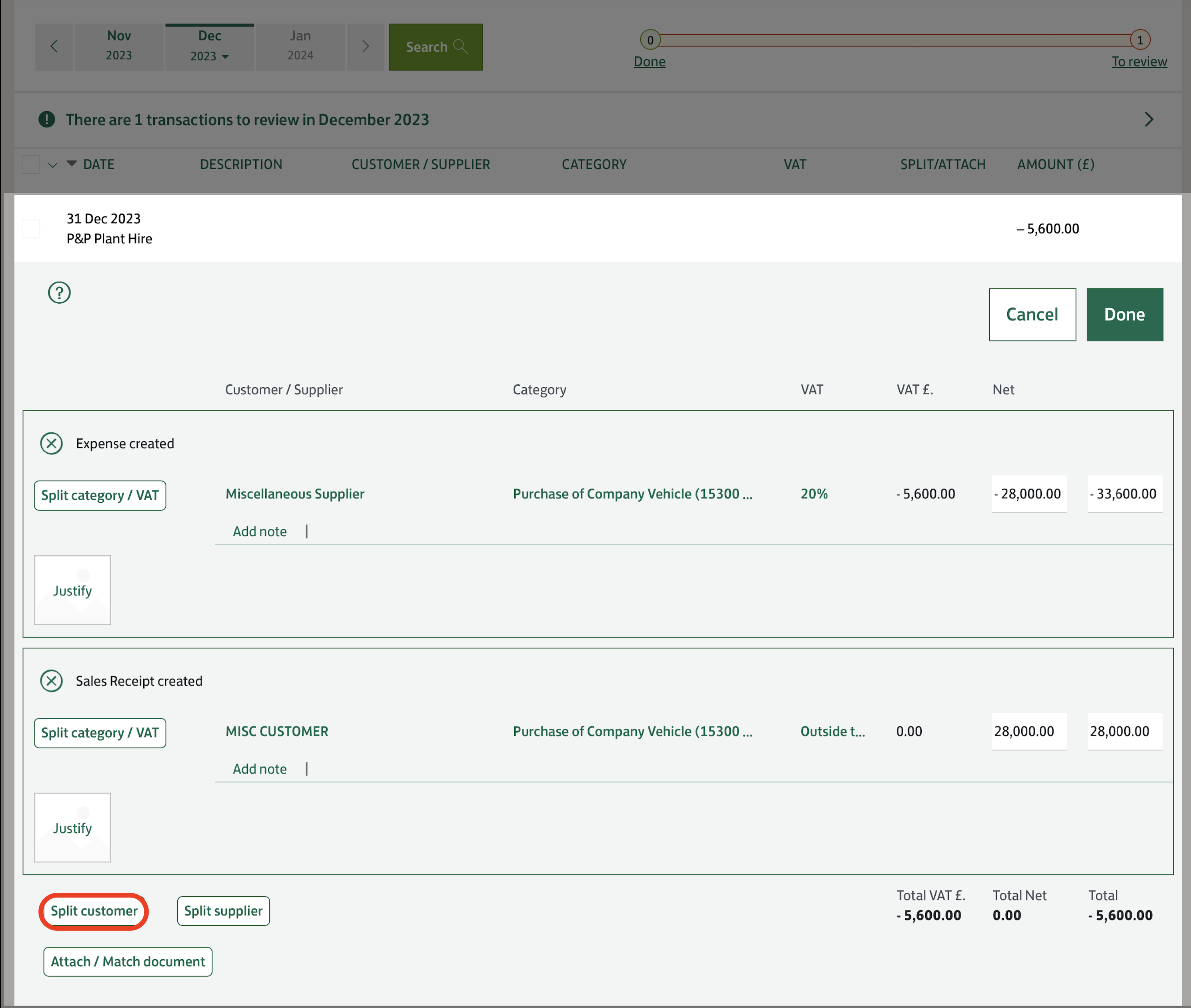 How do I enter a VATonly payment when there are no bank transactions