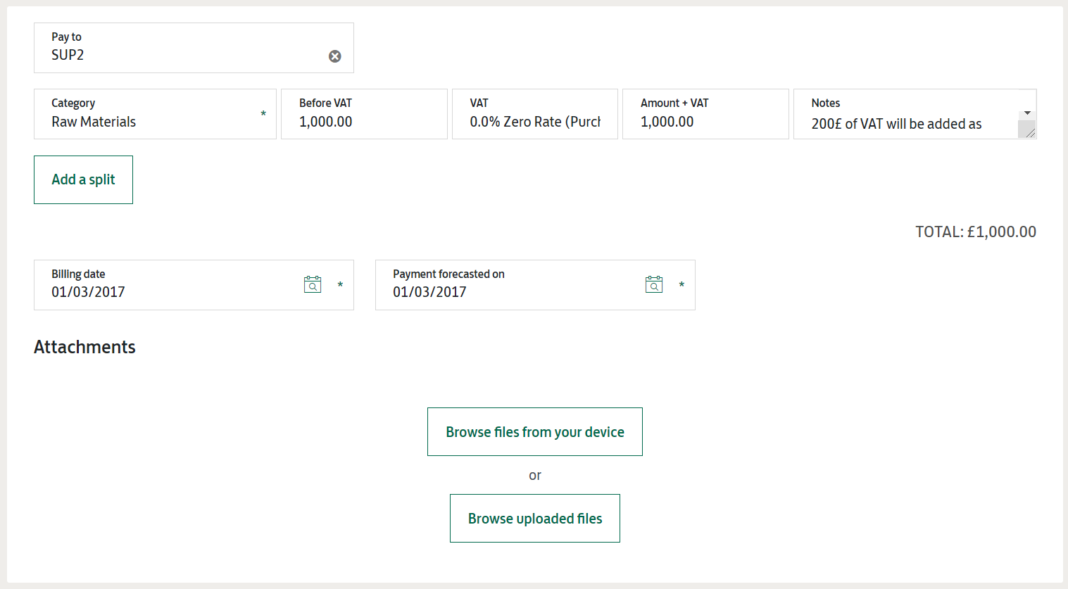 How Do I Enter A VAT Only Payment Business Finance Assistant   Mceclip1 